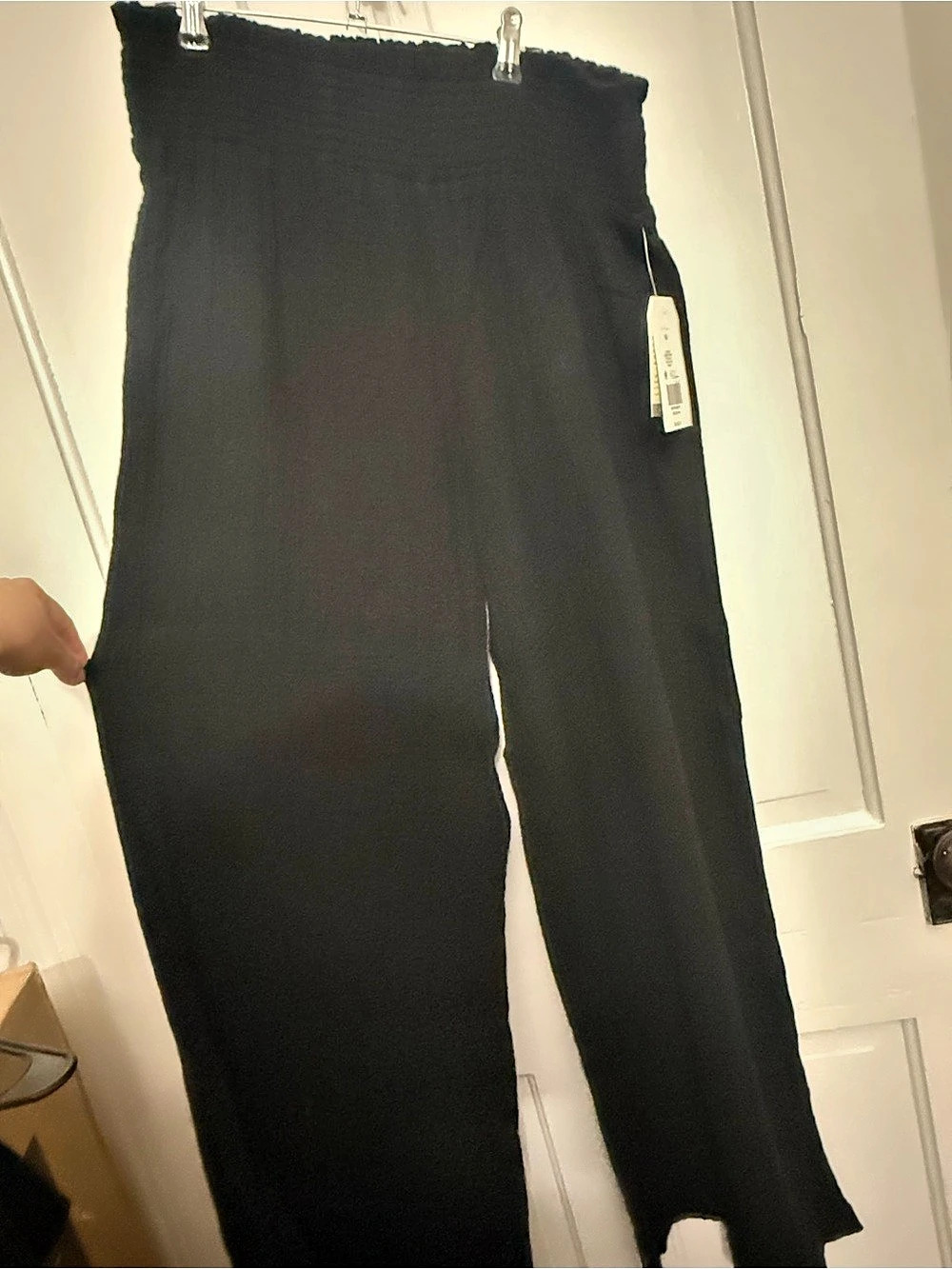 Belk Gauze Pants Wide Leg Pants in Black Size Medium NWT